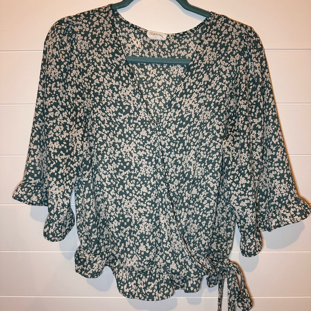 Sienna Sky Floral Wrap Blouse